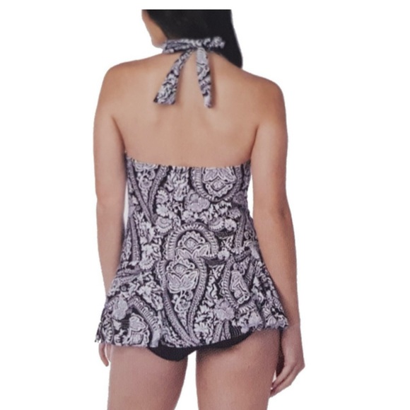 Rose Marie Women's One Piece Swim Dress V Neck Molded Cups Black - Picture 2 of 5